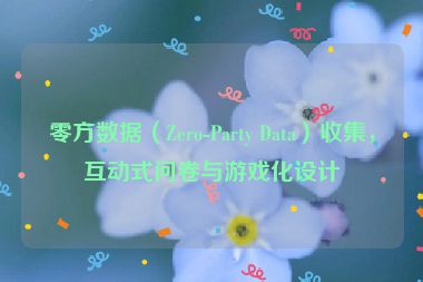 零方數(shù)據(jù)（Zero-Party Data）收集，互動式問卷與游戲化設(shè)計