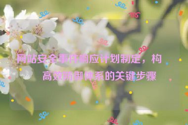 網(wǎng)站安全事件響應(yīng)計劃制定，構(gòu)建高效防御體系的關(guān)鍵步驟