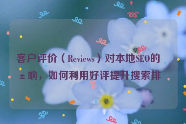 客戶(hù)評(píng)價(jià)（Reviews）對(duì)本地SEO的影響，如何利用好評(píng)提升搜索排名