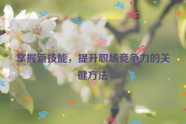 掌握新技能，提升職場競爭力的關(guān)鍵方法