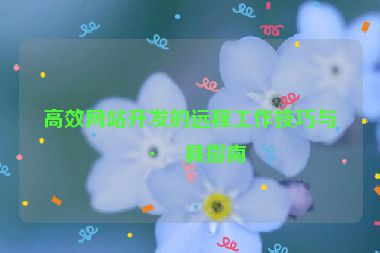 高效網(wǎng)站開發(fā)的遠程工作技巧與工具指南