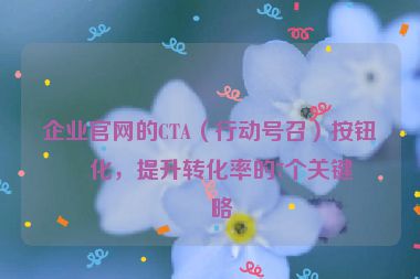 企業(yè)官網(wǎng)的CTA（行動(dòng)號(hào)召）按鈕優(yōu)化，提升轉(zhuǎn)化率的7個(gè)關(guān)鍵策略