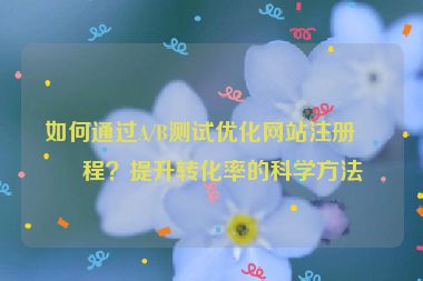 如何通過(guò)A/B測(cè)試優(yōu)化網(wǎng)站注冊(cè)流程？提升轉(zhuǎn)化率的科學(xué)方法