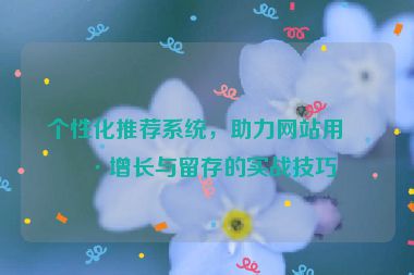個性化推薦系統(tǒng)，助力網(wǎng)站用戶增長與留存的實戰(zhàn)技巧