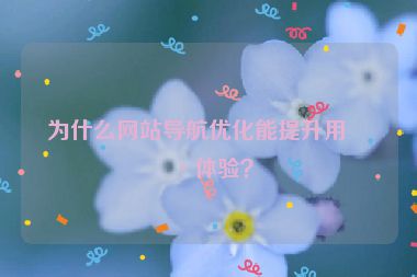為什么網(wǎng)站導(dǎo)航優(yōu)化能提升用戶體驗？