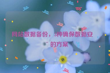 網站數據備份，3種確保數據安全的方案