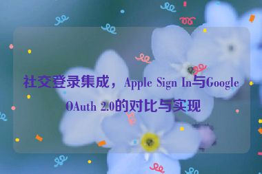 社交登錄集成，Apple Sign In與Google OAuth 2.0的對比與實現(xiàn)