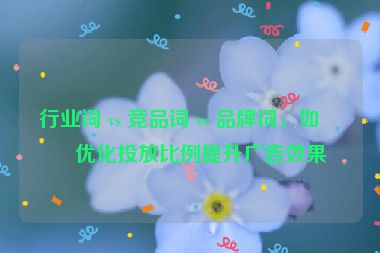 行業(yè)詞 vs 競品詞 vs 品牌詞，如何優(yōu)化投放比例提升廣告效果