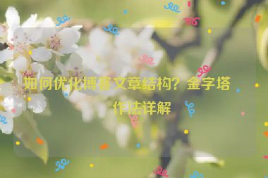 如何優(yōu)化博客文章結(jié)構(gòu)？金字塔寫作法詳解