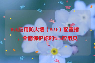 Web應用防火墻（WAF）配置指南，全面保護你的Web應用安全