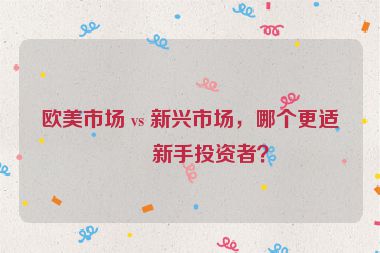 歐美市場 vs 新興市場，哪個更適合新手投資者？