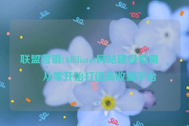 聯(lián)盟營銷(Affiliate)網(wǎng)站建設(shè)指南，從零開始打造高收益平臺