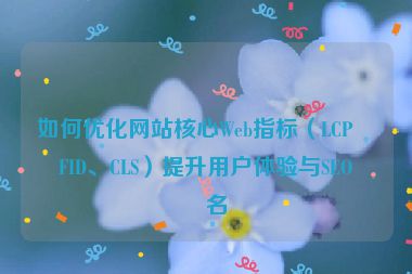 如何優(yōu)化網(wǎng)站核心Web指標（LCP、FID、CLS）提升用戶體驗與SEO排名