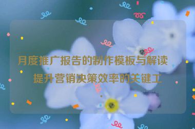 月度推廣報告的制作模板與解讀，提升營銷決策效率的關鍵工具