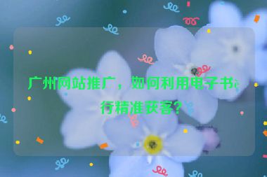 廣州網(wǎng)站推廣，如何利用電子書(shū)進(jìn)行精準(zhǔn)獲客？