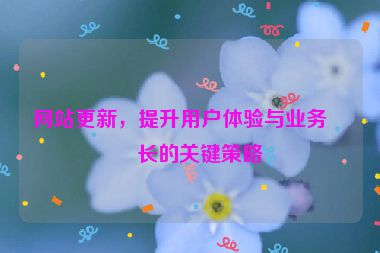 網(wǎng)站更新，提升用戶體驗(yàn)與業(yè)務(wù)增長的關(guān)鍵策略