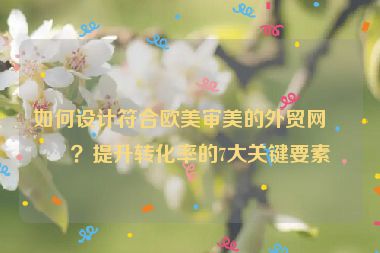 如何設(shè)計(jì)符合歐美審美的外貿(mào)網(wǎng)站？提升轉(zhuǎn)化率的7大關(guān)鍵要素