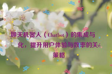 聊天機器人（Chatbot）的集成與優(yōu)化，提升用戶體驗與效率的關鍵策略