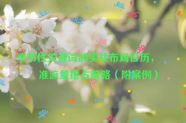 季節(jié)性關(guān)鍵詞的實戰(zhàn)布局日歷，精準流量搶占策略（附案例）