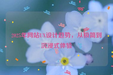 2025年網(wǎng)站UX設(shè)計趨勢，從極簡到沉浸式體驗