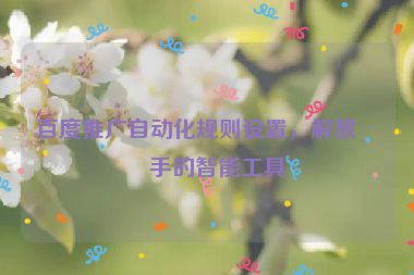 百度推廣自動化規(guī)則設(shè)置，解放雙手的智能工具